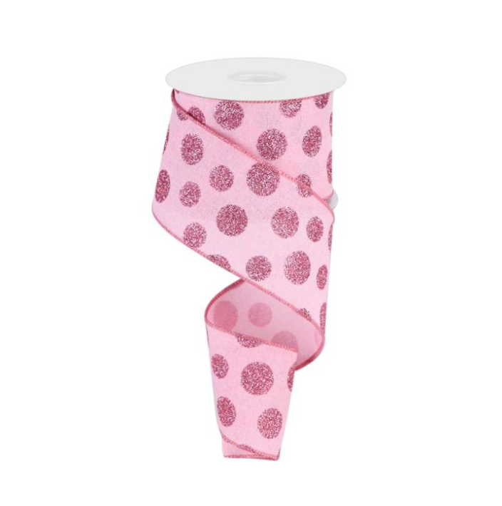 2.5" x 10yd Glitter Polka Dots
