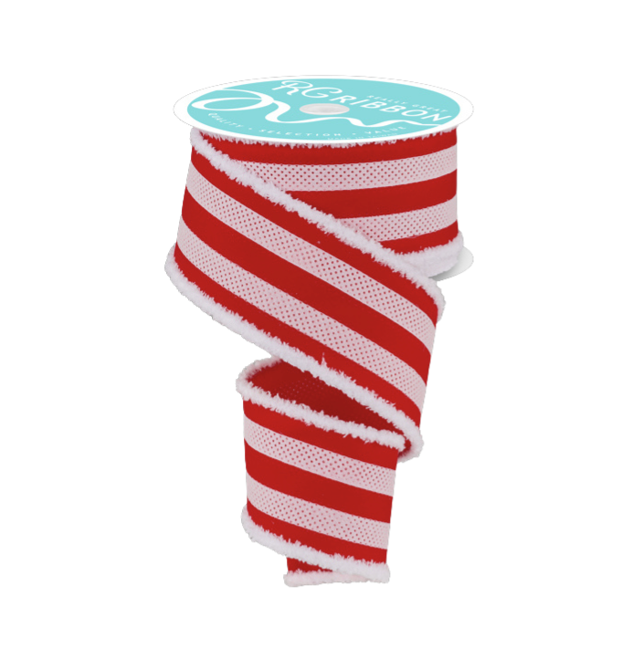 2.5" x 10yd Velvet/Glitter Stripe Nick's Seasonal Décor