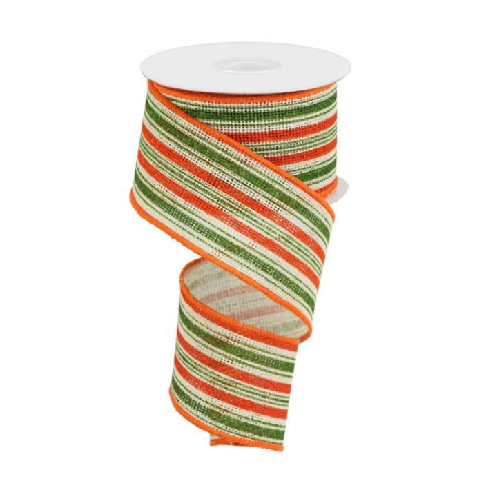 2.5" x 10yd Vertical Stripe/Faux Burlap