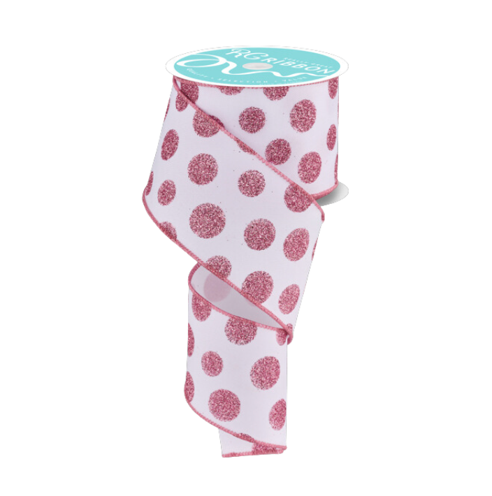 2.5"X10Yd Glitter Polka Dots
