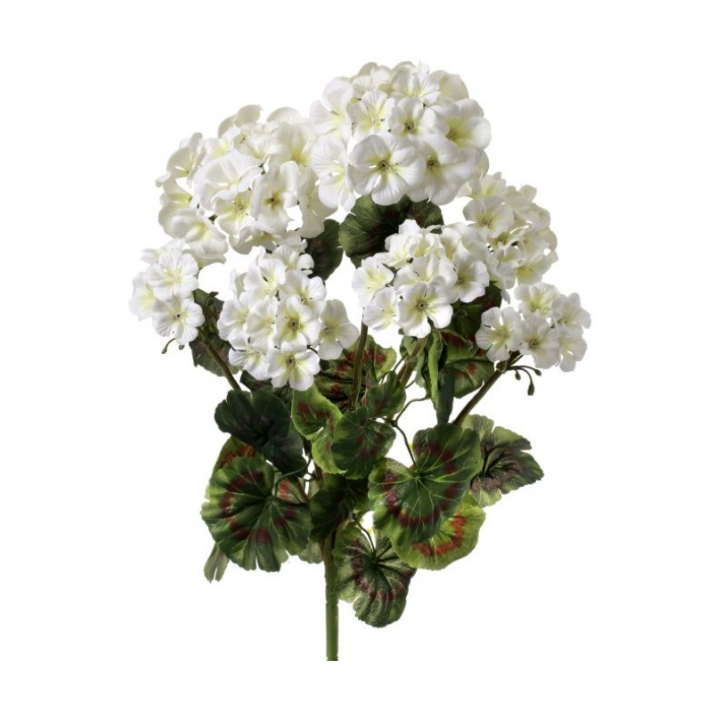 20" Geranium Bush X 7 (White)