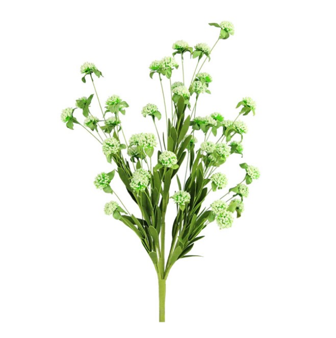 23"L Mini Bead Ball Flower/Leaf Bush (Cream)