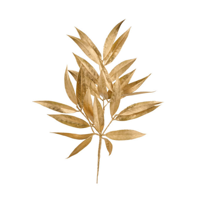 23"L White Willow Leaf Spray