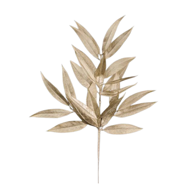 23"L White Willow Leaf Spray