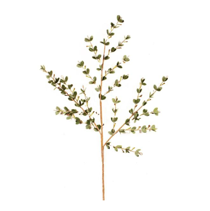 32"L Pip/Leaf/Boxwood Spray