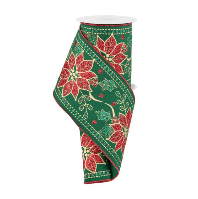 4" x 10yd Deluxe Poinsettia