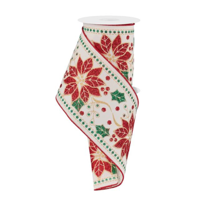 4" x 10yd Deluxe Poinsettia