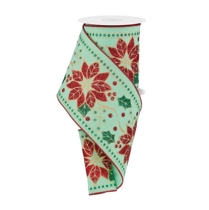 4" x 10yd Deluxe Poinsettia