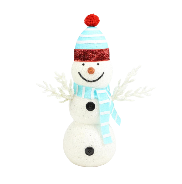 12"H X 7"L Glitter/Styro Snowman