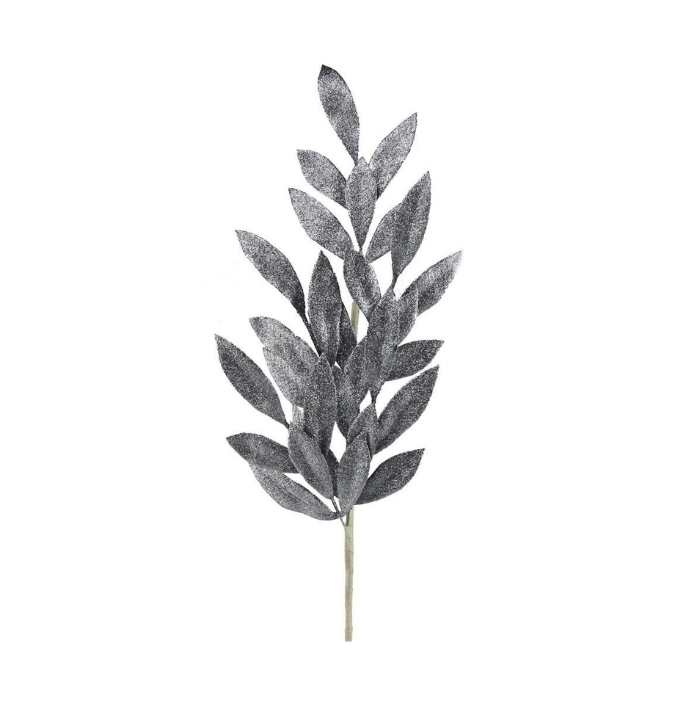 28"L Glittered Leaf Spray