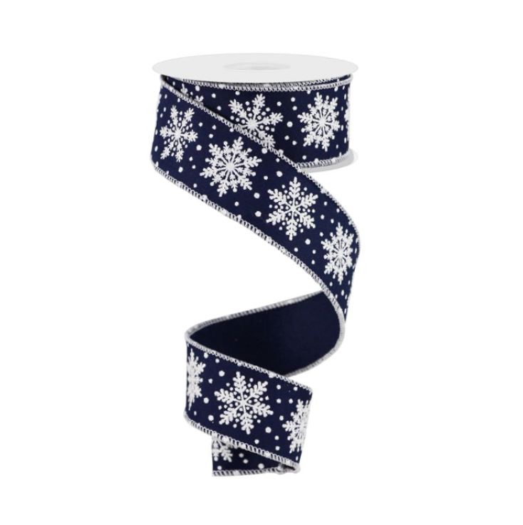 1.5" x 10yd Snowflakes