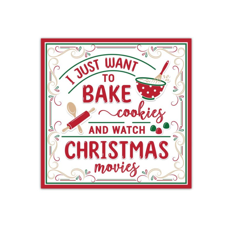 10"Sq Metal Bake Cookies/Christmas Sign