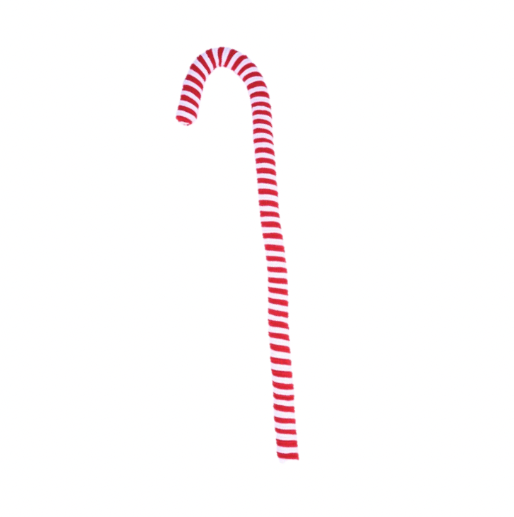 47"L Velvet/Foam Peppermint Stick, Wired Candy Cane