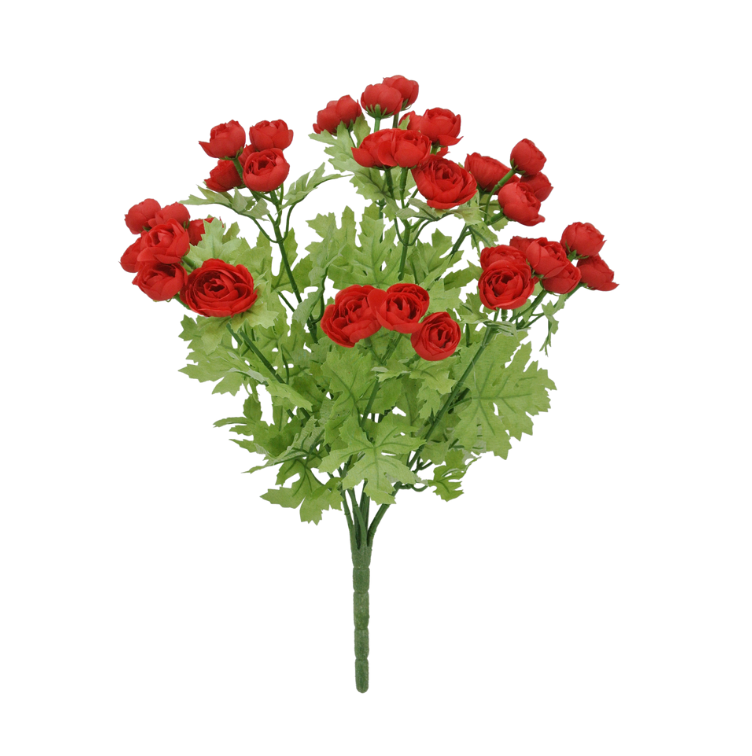 16" Mini Ranunculus Bush (Red)