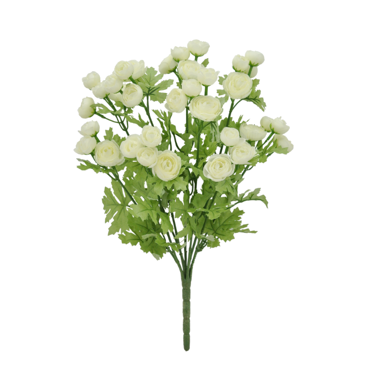16" Mini Ranunculus Bush (Cream)