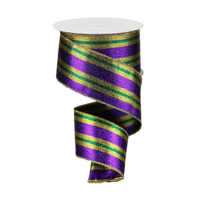 2.5" x 10yd Metallic Vertical Stripe