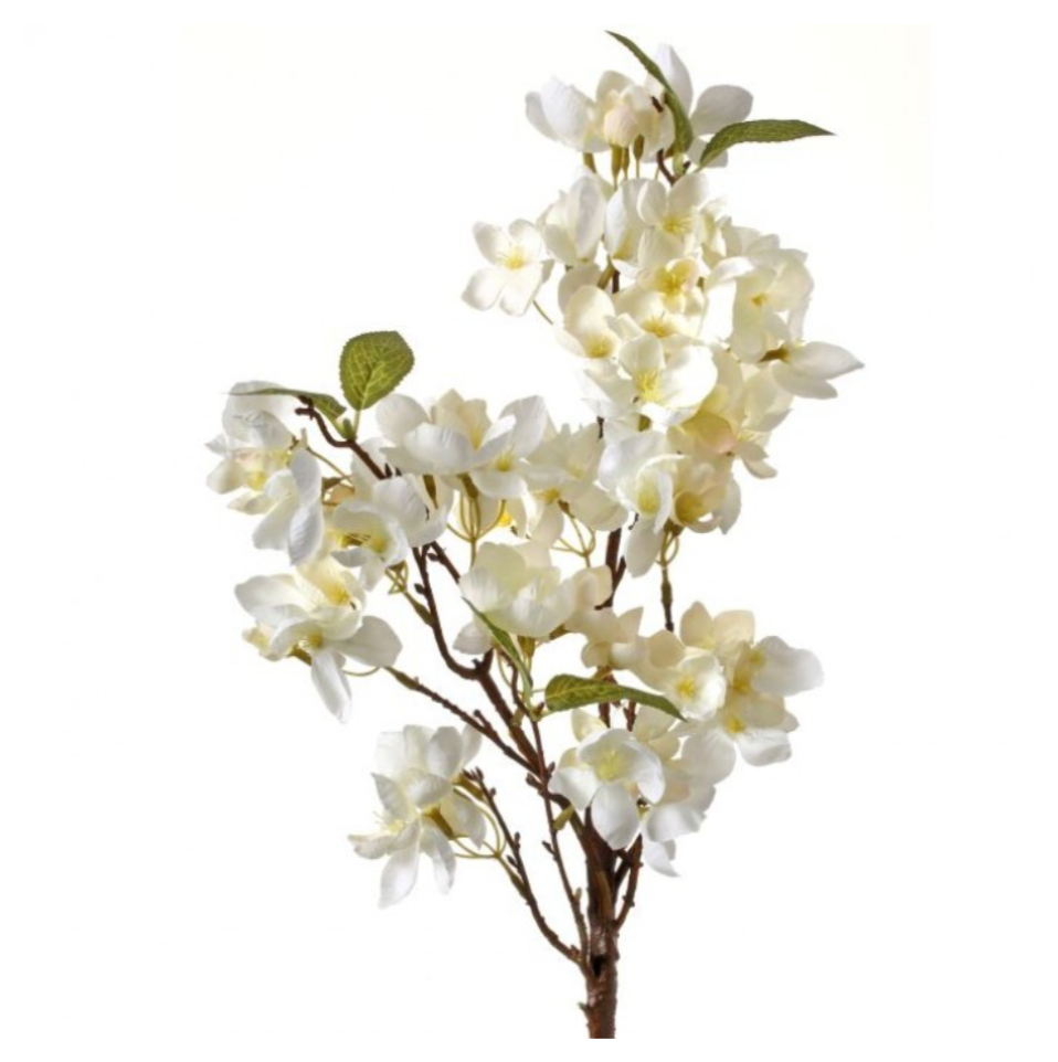25" Dried Apple Blossom Spray (White)