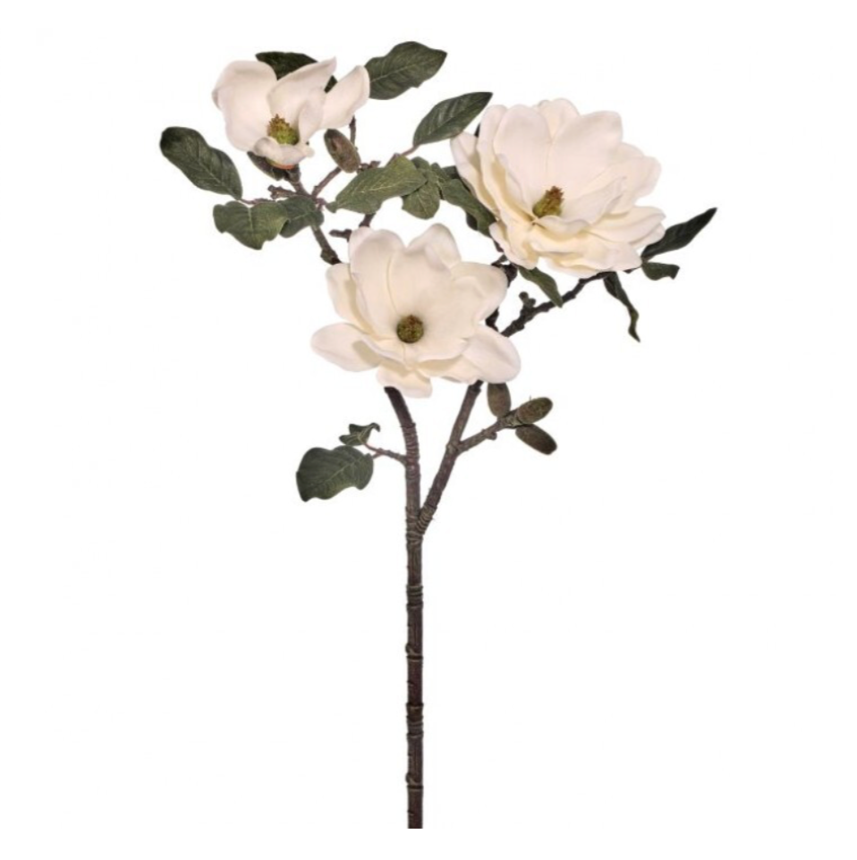 19" Triple Magnolia Bloom Spray (Cream/White)