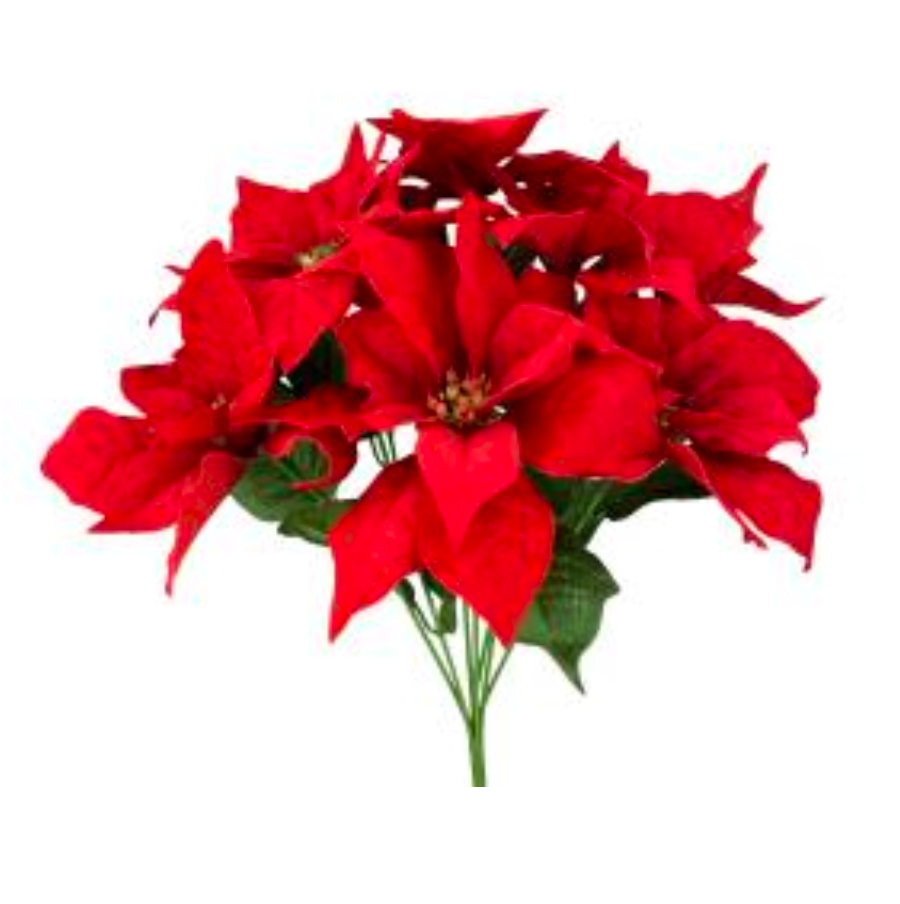 18" Poinsettia Bush (Red)