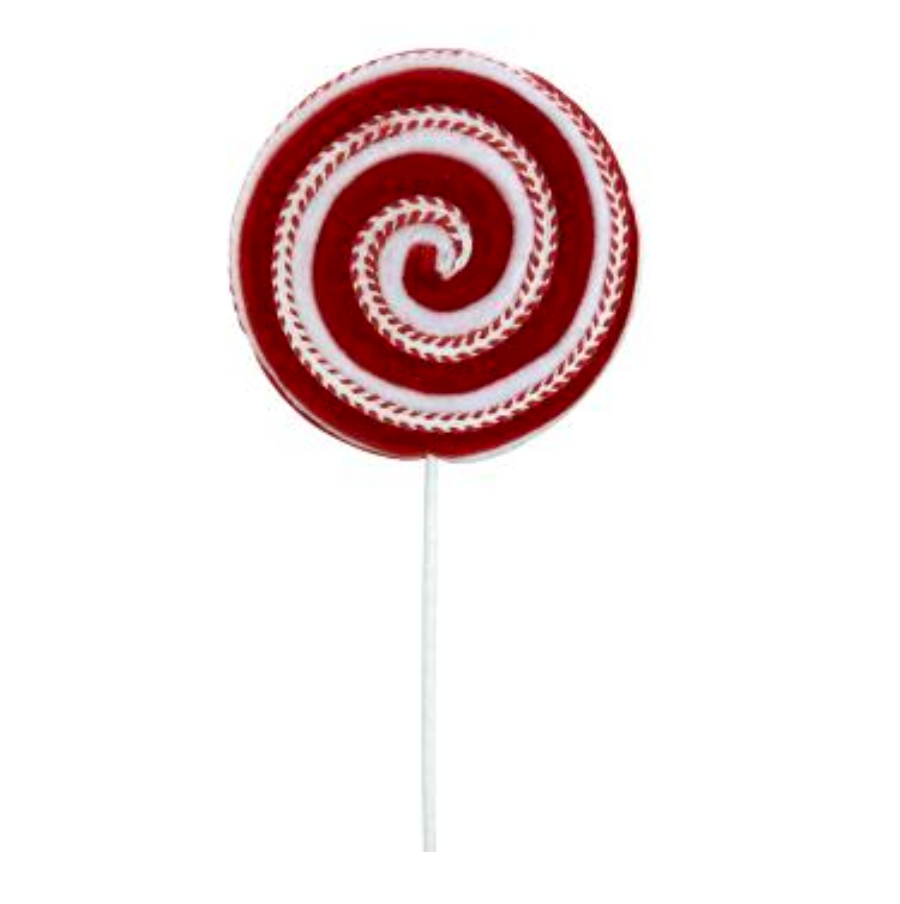 20" Velvet Lollipop (Red/White)