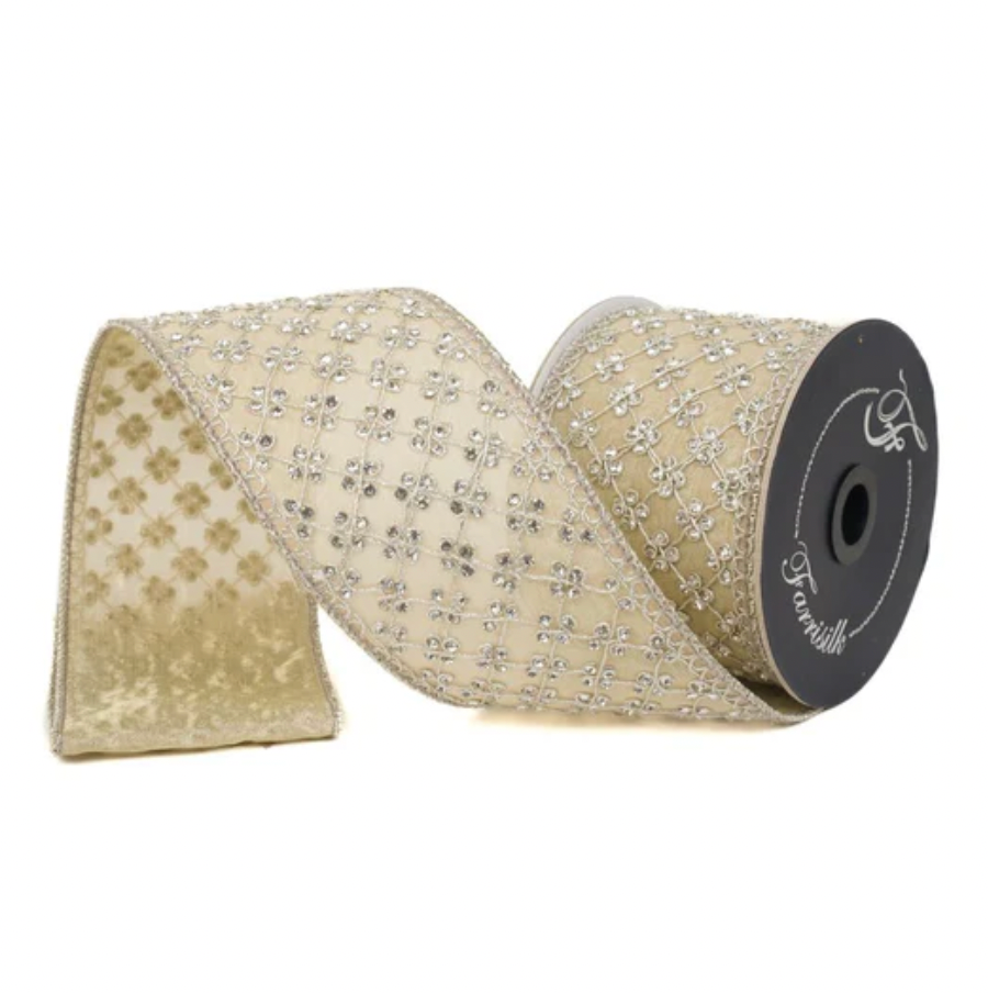 Farrisilk 3"X5YD Lattice Diamonds (Platinum)
