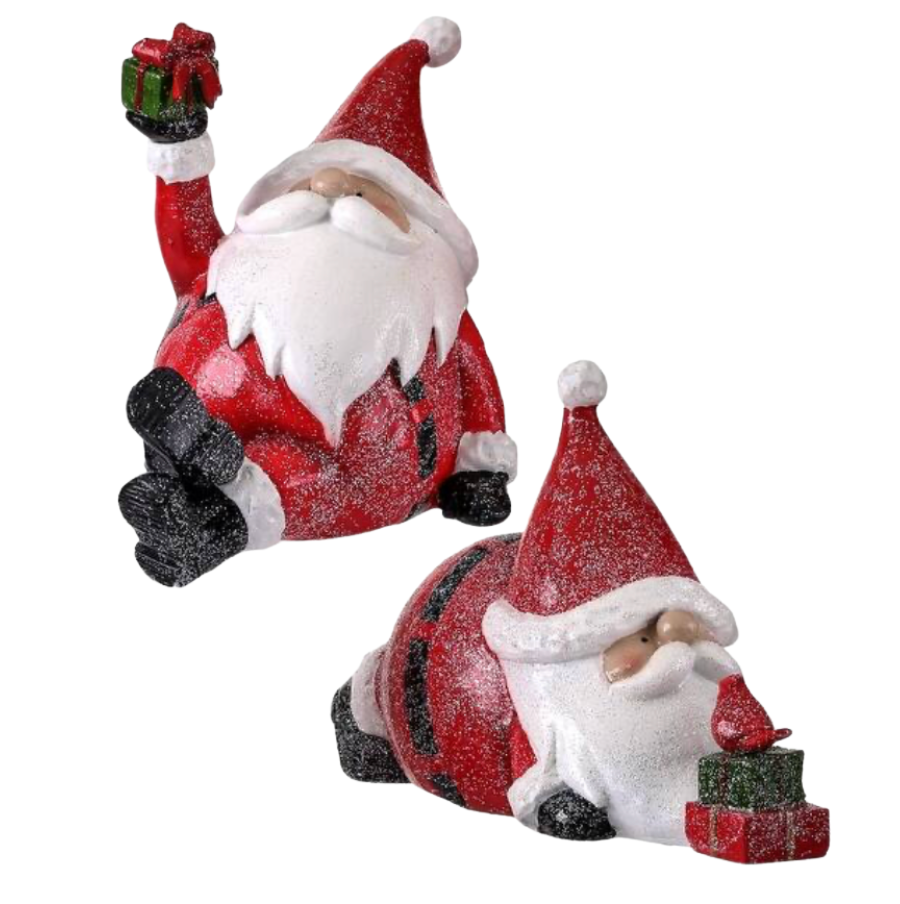7-8" Rsn Frost Playfull Santa 2Ast