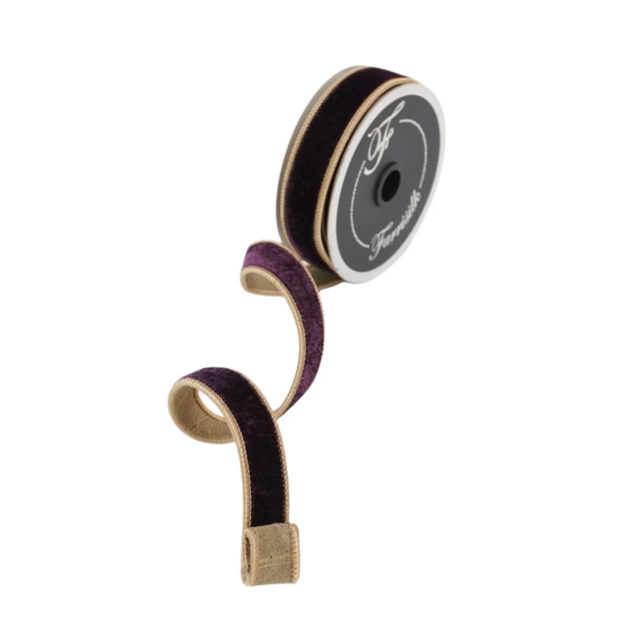 Farrisilk 1"X10YD 2 Tone Velvet (Amethyst & Gold) (Copy)