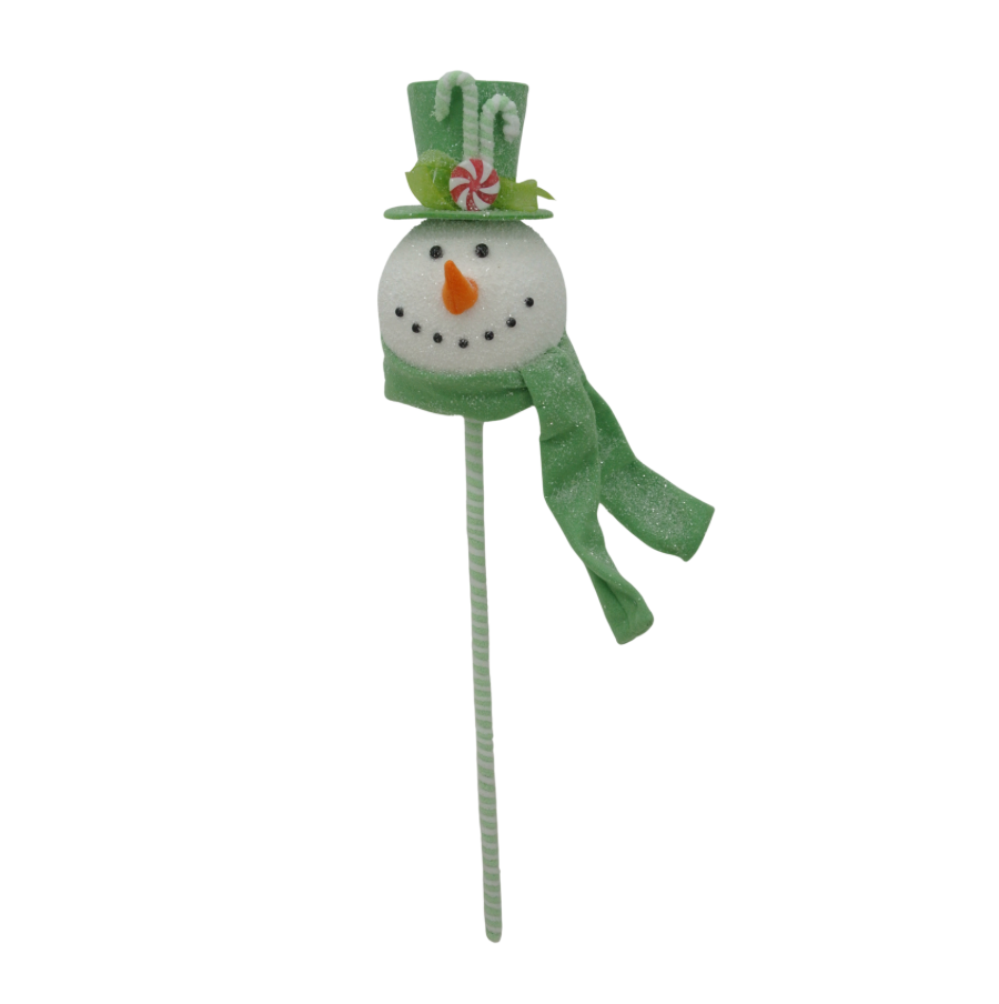 26" Snowman Head Spray (Green)