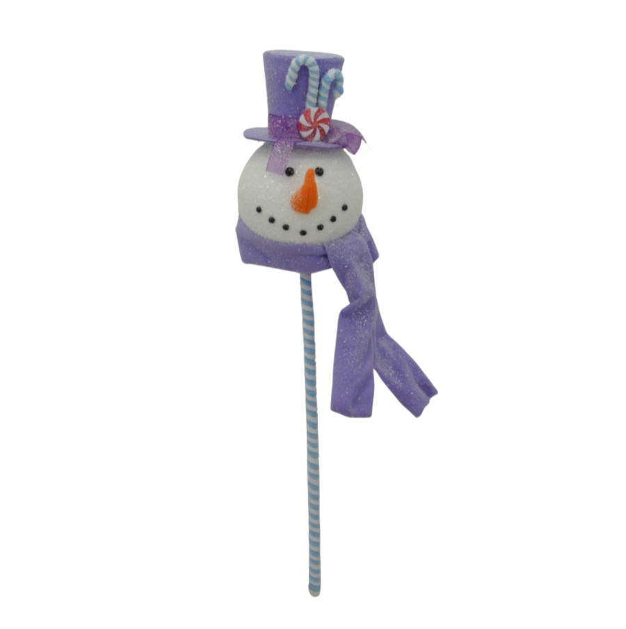 26" Snowman Head Spray (Lavender)