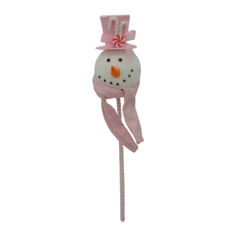26" Snowman Head Spray (Pink)