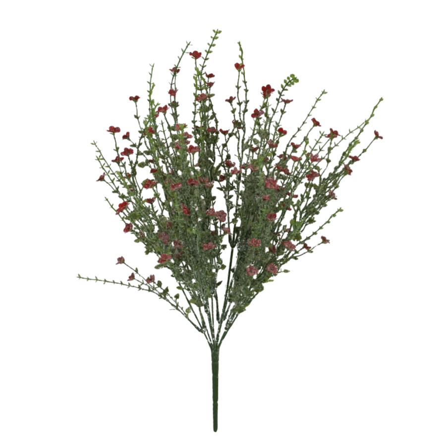 21" Plastic Flower Iced (Red)