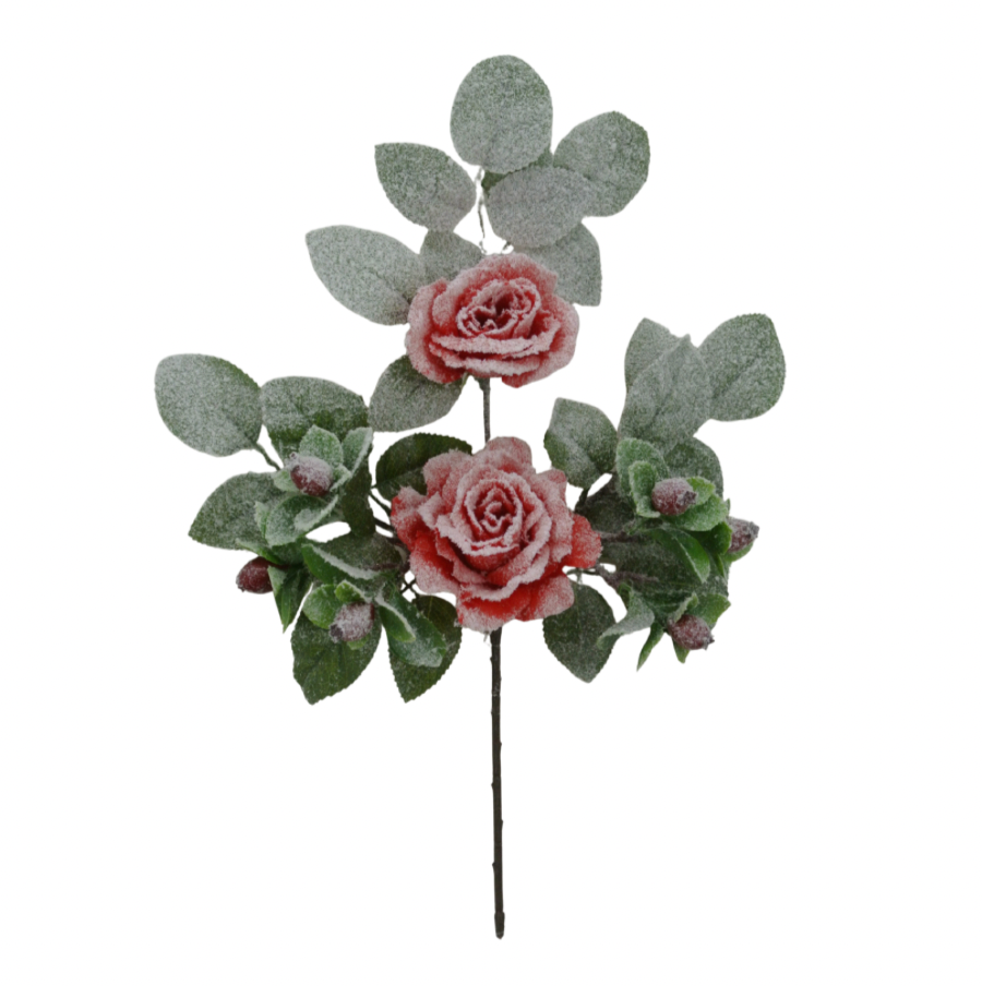 18" Rose Berry Spray (Red)