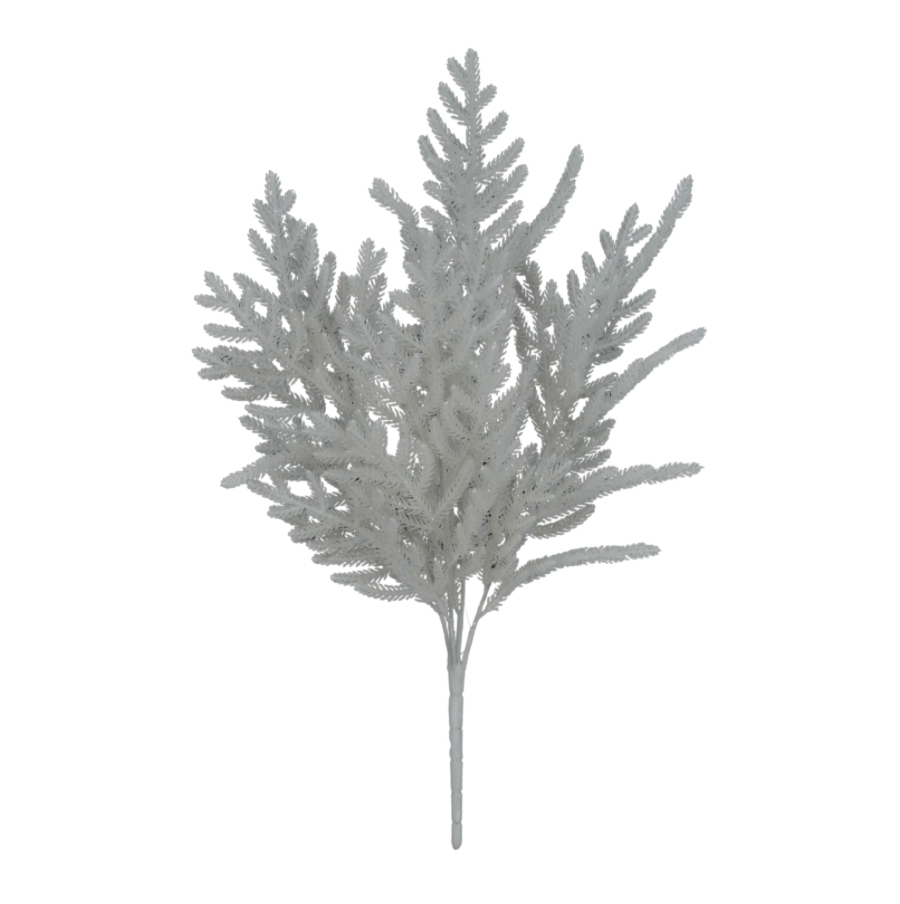 21" Pine Bush X 4 W Glitter (White)