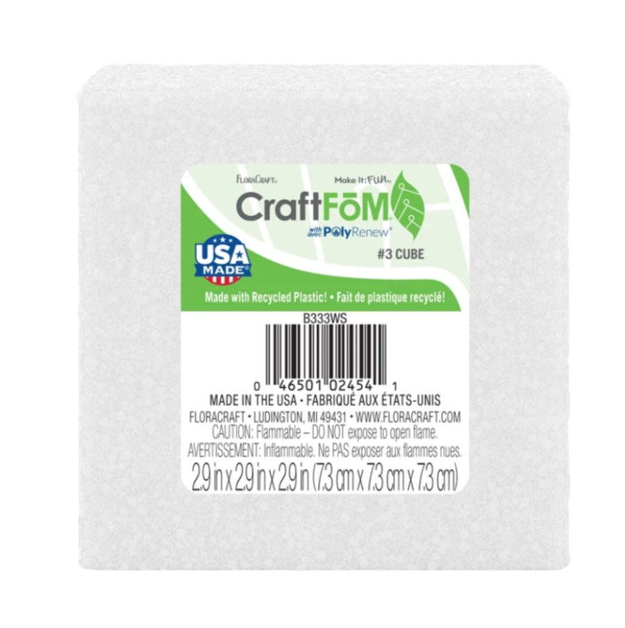 2.9" FloraCraft CraftFōM Cube (White)