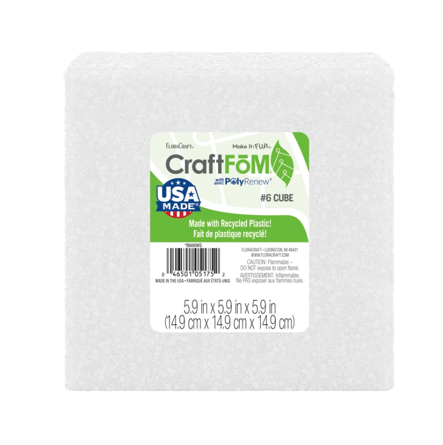 5.9" FloraCraft CraftFōM Cube (White)