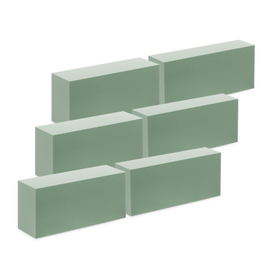7.8" FloraCraft Desert DryFōM Brick (Green) 6 Pack