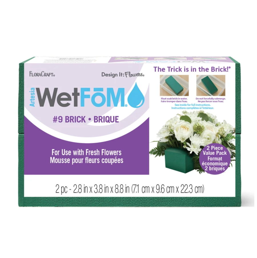 8.8" FloraCraft Artesia WetFōM Brick (Green) 2 Pack