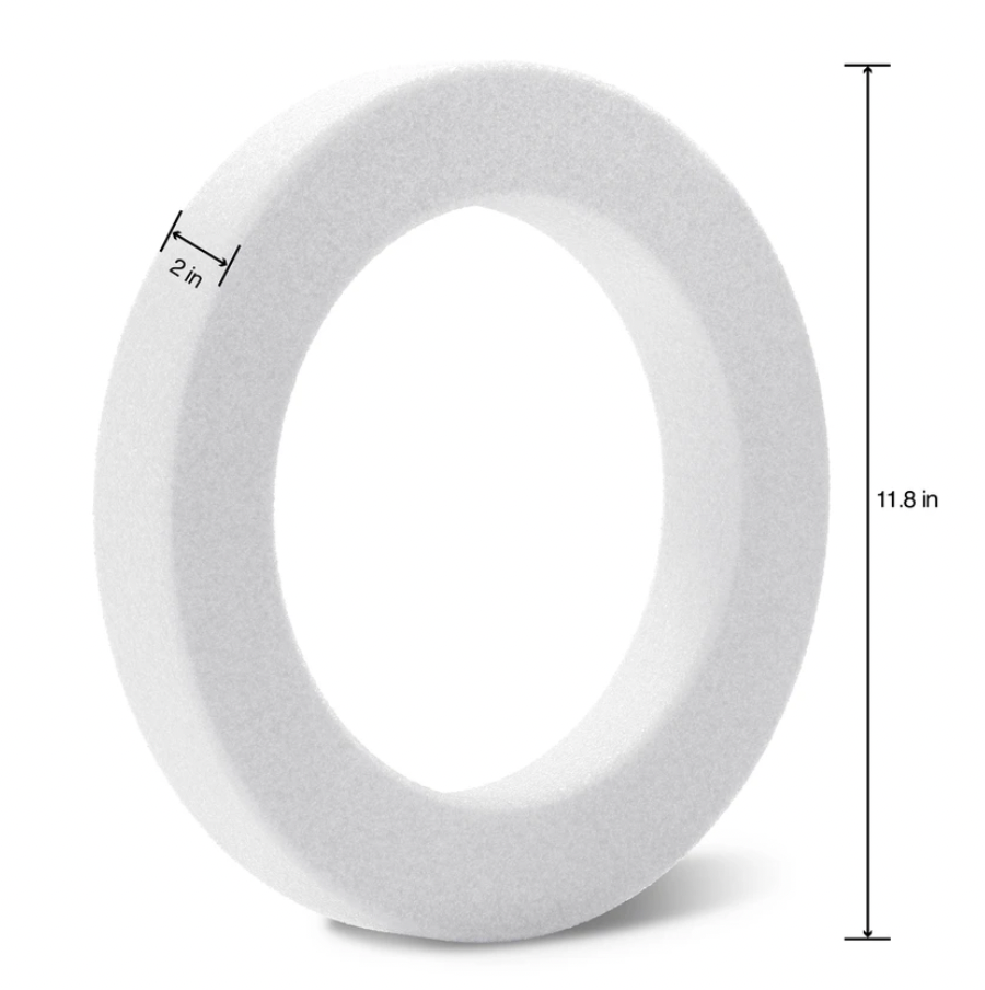 11.8" FloraCraft CraftFōM Beveled Wreath (White)