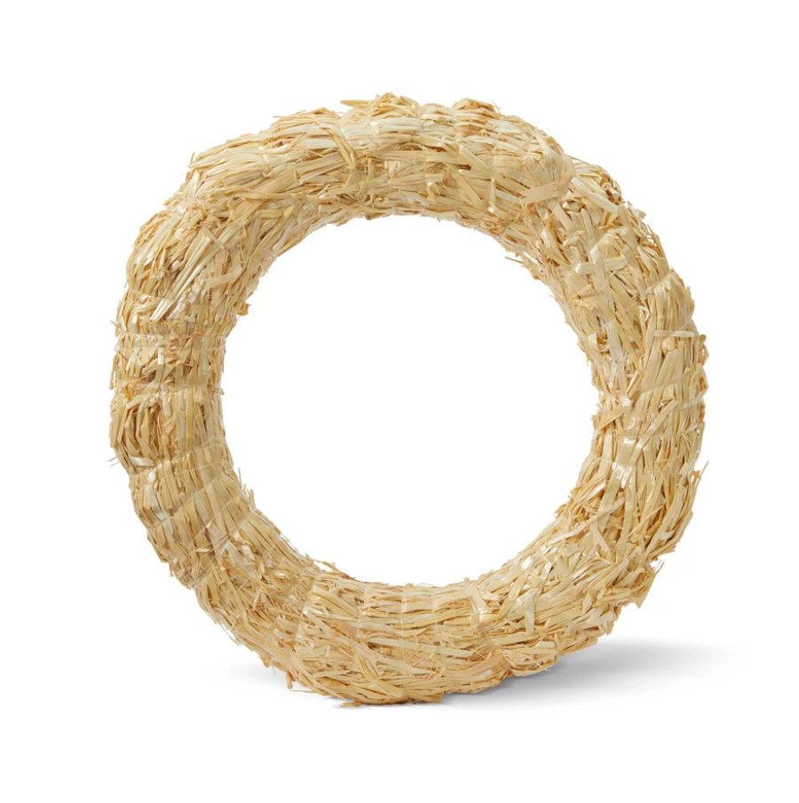 18" Clear-Wrapped Decorative Straw Wreath Form