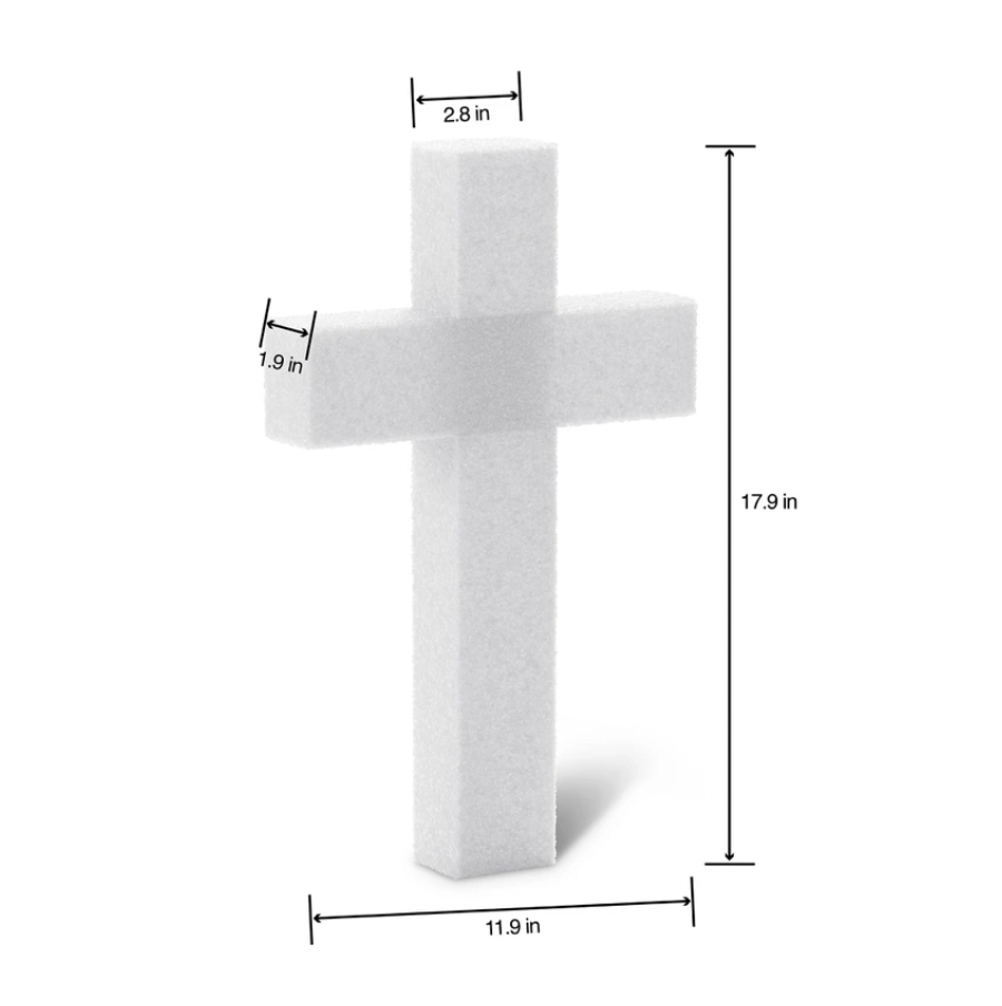 17.9" FloraCraft CraftFōM Cross (White)