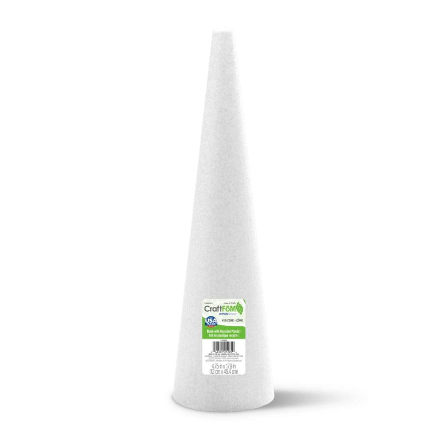 17.9" FloraCraft CraftFōM Cone (White)