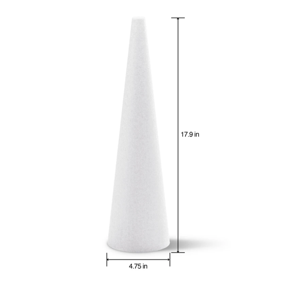 17.9" FloraCraft CraftFōM Cone (White)