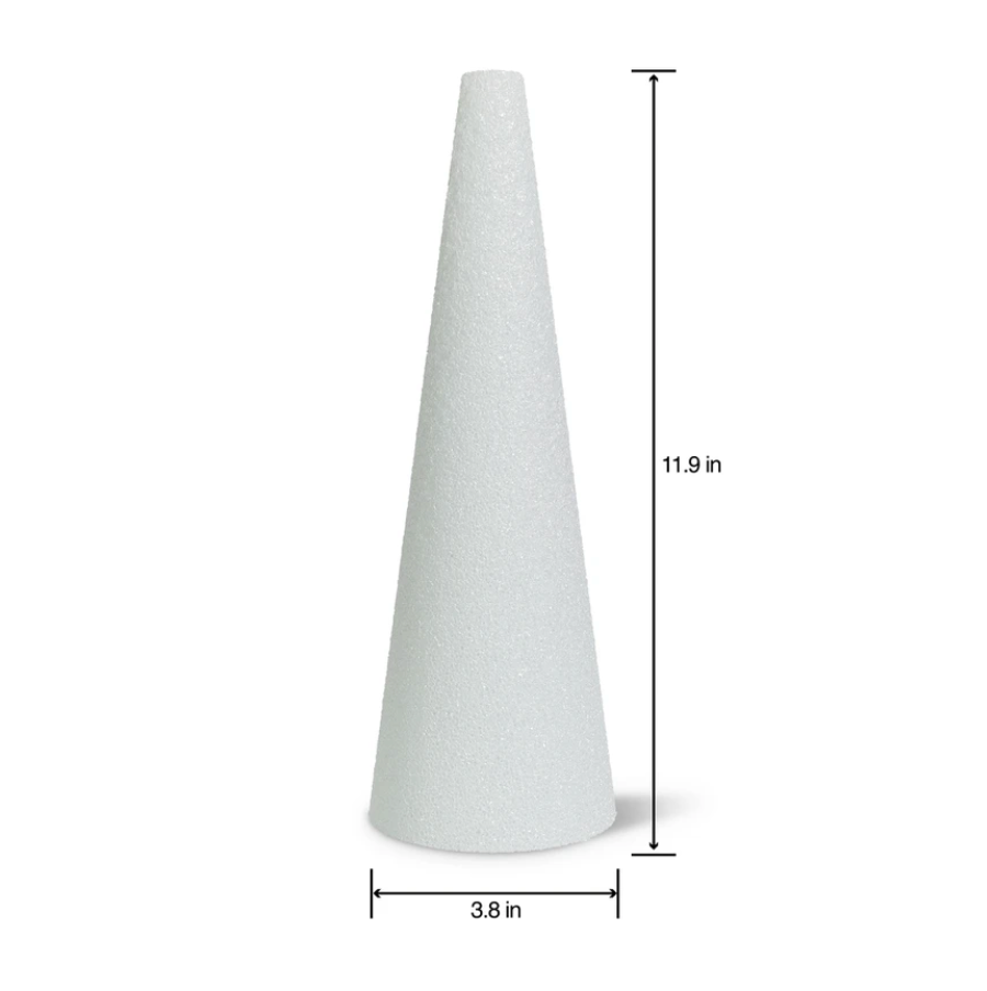 11.9" FloraCraft CraftFōM Cone (White)