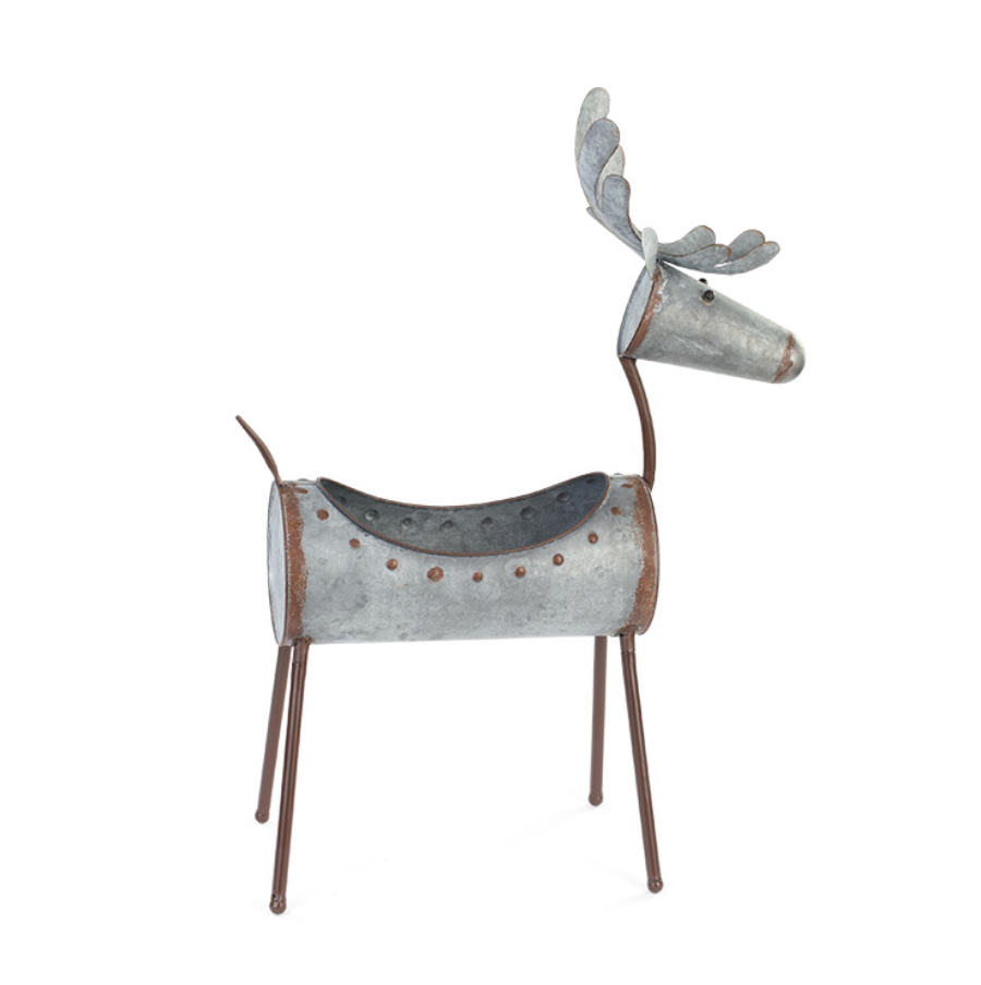 Galvanized Deer Planter