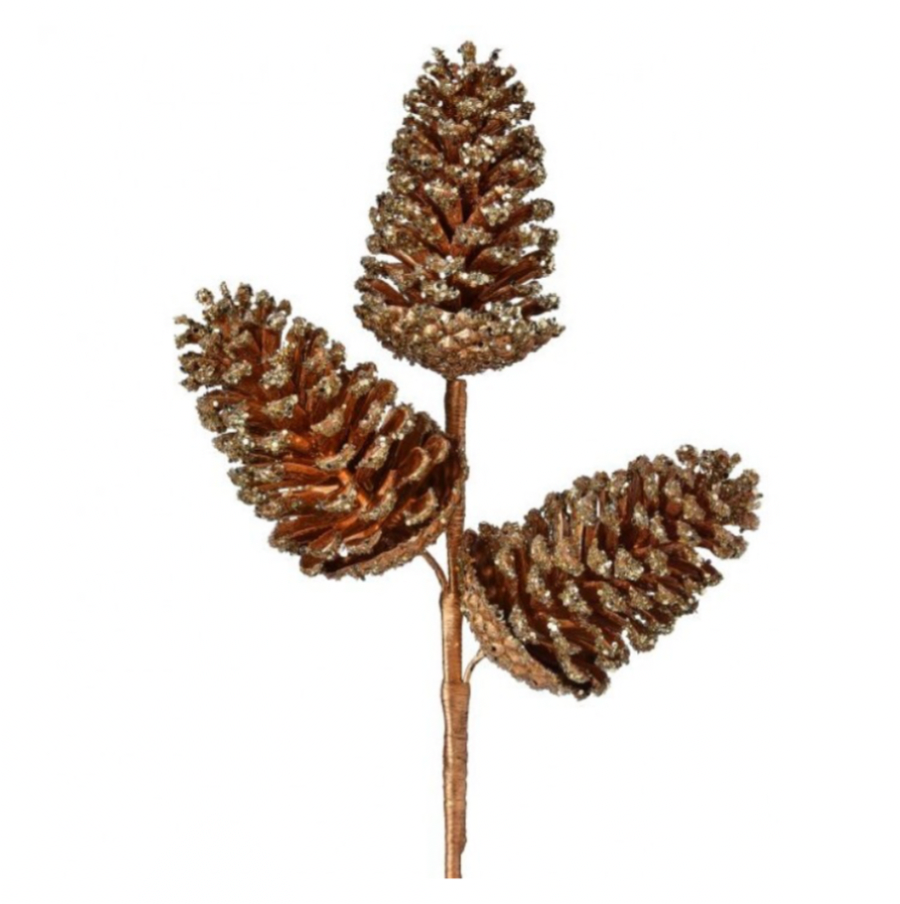 22" Metallic Iced Plastic Cone Spray X3