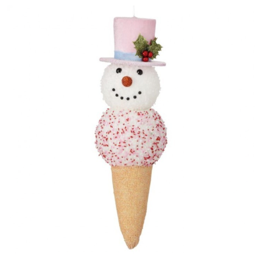 14" Ice Cream Snowman Ornament