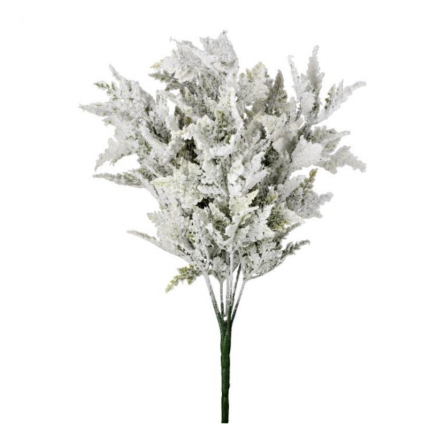 19" Frosted Snowy Cedar Bush