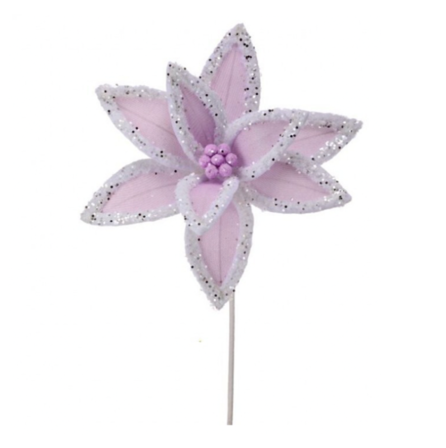 22" Winter Freeze Poinsettia Stem (Lavender)