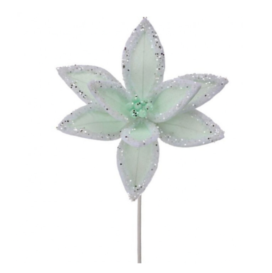 22" Winter Freeze Poinsettia Stem (Mint Green)