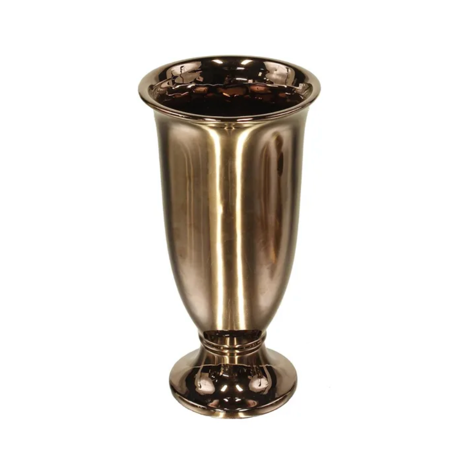 9.75"H x 5"Dia Stoneware Footed Vase